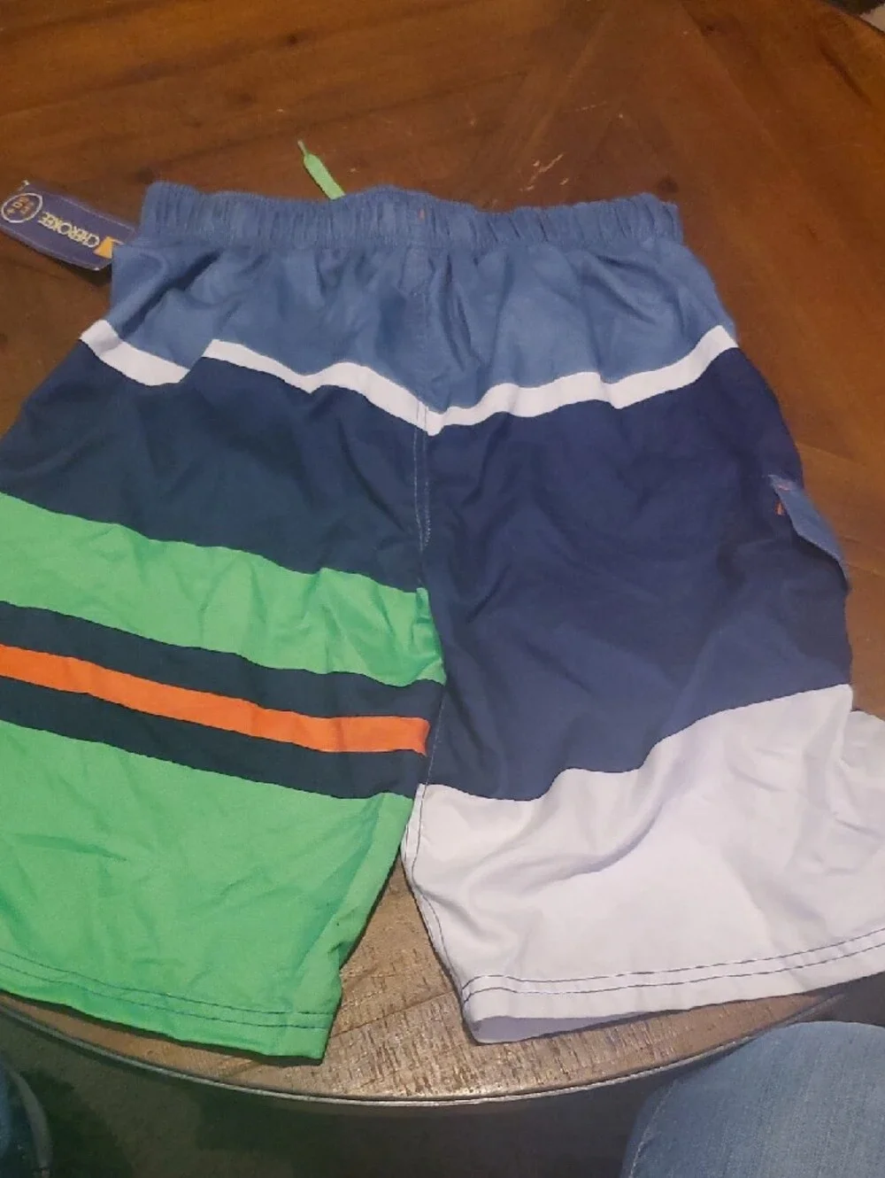 Cherokee Boys Colorblock Swim Trunks - Blue, Green, Orange, White